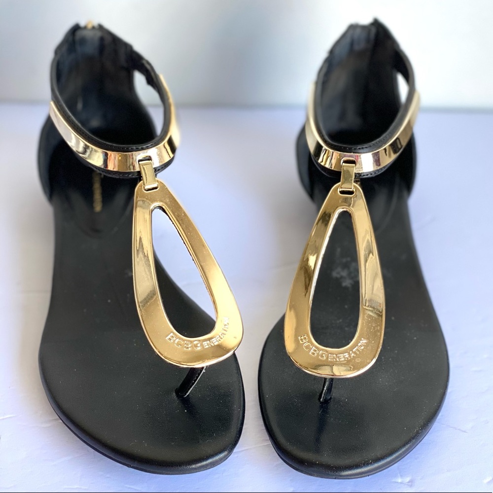 BCBGeneration Gladiator Sandals Gold Black